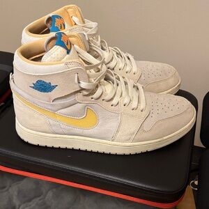 Nike High-Top Sneakers in Cream and Gold